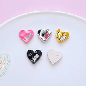 Set Charm Trái Tim Đính Đá Sang Chảnh ✨ Mix Heart Hồng Đen Bạc Vàng Phong Cách Y2K Cute Cao Cấp Gắn Dép Siêu Xinh 💎