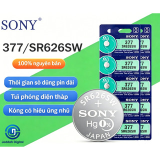 10-50 Chiếc Sony 377 SR626SW SR626 377A AG4 LR66 1.55V Pin Oxit Bạc Cho Đồng Hồ Chìa Khóa Ô Tô SẢN XUẤT TẠI NHẬT BẢN Nút