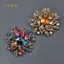 PNPIA- 1 Cái Thanh Lịch Ve Áo Hoa Pin Phóng Đại Thời Trang Retro Sống Động Nhiều Màu Sắc Pha Lê Thủy Tinh Thổ Cẩm Pin Nữ Áo Lớn Phụ Kiện