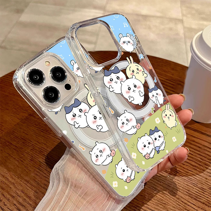 Ốp lưng iPhone họa tiết Chiikawa hỗ trợ sạc không dây từ tính - iP 7/8/X/XS/XR/11/12/13/14/15/16/17/Plus/Air/Pro/Max