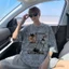 Áo thun ngắn tay Tie-Dye Nam Mùa hè 2026 dáng rộng hợp thời trang Dạo phố tay năm điểm cổ tròn nửa tay
