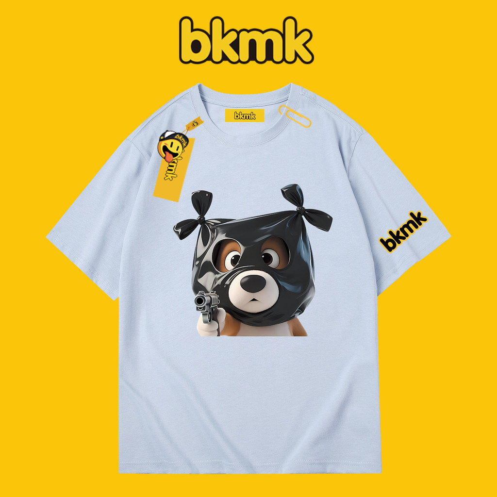 Bkmk Rời Tay Ngắn Cotton Kích Thước Lớn Niche Hợp Thời Trang Áo Thun Nam Top Chó In Hình Thiết Kế Sense Mùa Hè 0519