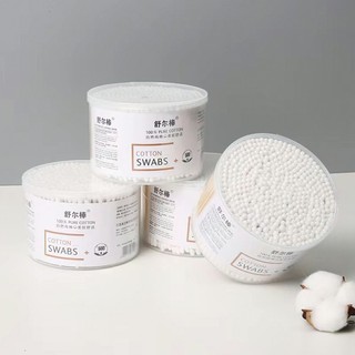 Hộp 500 tăm bông ráy tai,tăm gỗ 2 đầu chất liệu bông được khử khuẩn siêu sạch chăm sóc tai-PST99