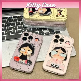 Giá đỡ gương hình em bé khóc 3D tương thích với ốp lưng điện thoại iPhone 11 12 13 14 15 Pro Max 16 17 Plus Dễ thương