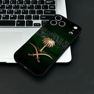 TP-3 Vương Quốc Ả Rập Saudi Cờ Ốp Lưng Điện Thoại IPhone 17 16 15 14 13 12 11 Pro Max Plus Mini Đen Mờ Vỏ Mềm Funda