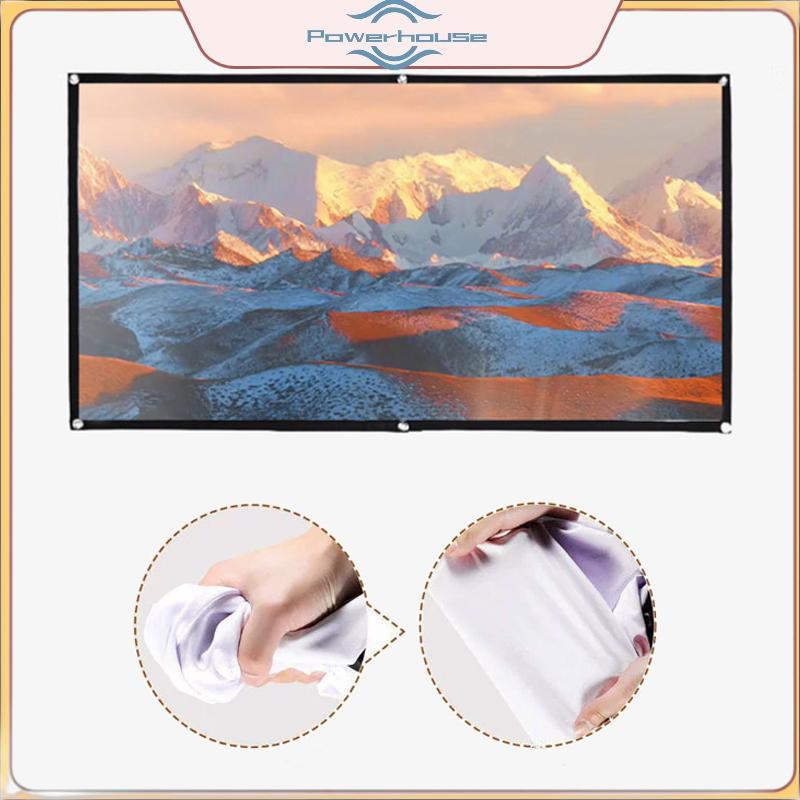 Màn hình máy chiếu di động POWER 16: 9 Rèm máy chiếu đơn giản 60 / 72 / 84 / 100 / 120 Inch Màn hình hiển thị HD cho rạp chiếu phim tại nhà.