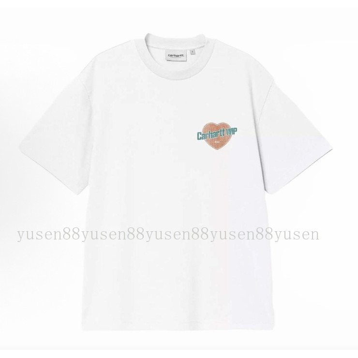 Áo thun unisex ngắn tay lưng hình trái tim, thiết kế đơn giản và thoải mái