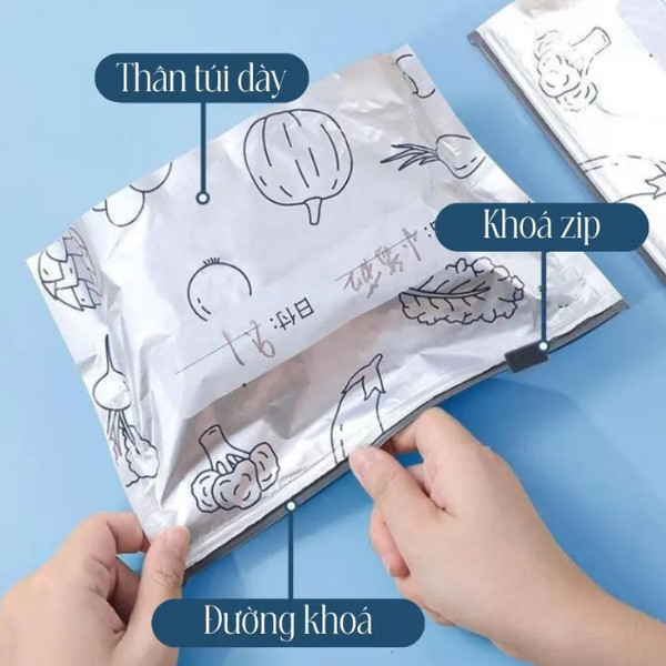 Combo 10 Túi Bảo Quản Thực Phẩm Nhôm Bạc Giữ Tươi Và Chống Ẩm Dài Ngày