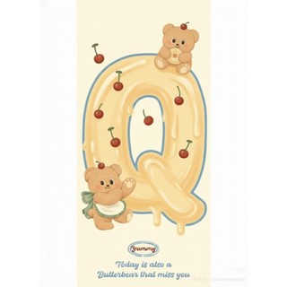 móc khoá chữ cái Gấu bơ gấu Butter Bear đáng yêu dễ thương