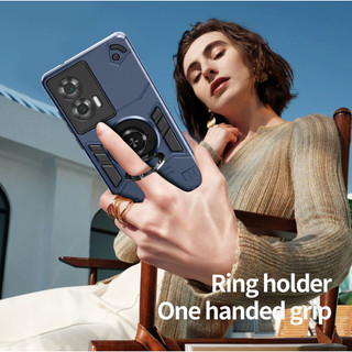 Dành Cho Motorola Moto Edge 50 Fusion Ốp điện thoại Nhẫn Đứng Giáp Lưng Cứng Bảo Vệ Hạng Nặng Khung TPU Mềm Chống Sốc Mỏng Bao