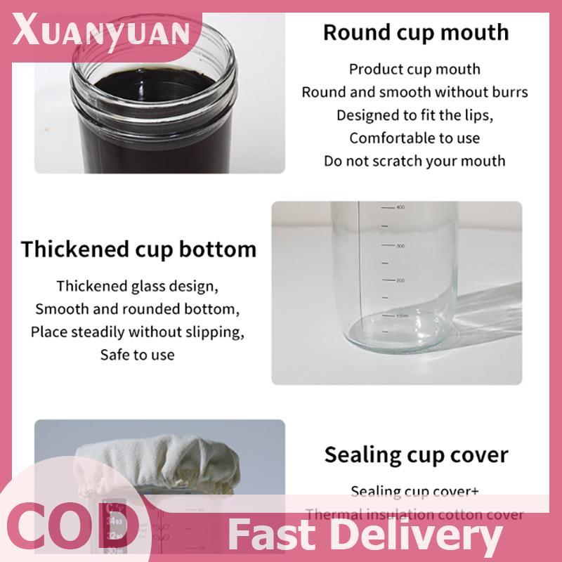 XUAN Glass Sourdough Starter Jar Kit 730ml Hộp đựng lên men Bình đựng bột miệng rộng cho nhà bếp Nướng thực phẩm Bảo quản VN