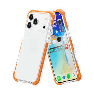 Ốp điện thoại Acrylic dày trong suốt có bốn góc chống sốc cho iPhone 17 16 15 14 13 12 11 Pro Promax 17 Air Plus có khung chống trượt màu