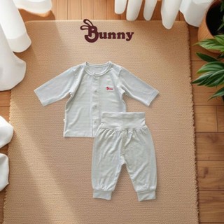 Bộ áo cúc bấm quần cạp cao Bunnybaby cho bé trai chất thun Modal mềm mịn (2)