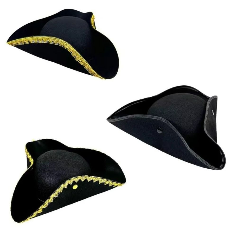 LACYES Cosplay Mũ Cướp Biển, Mũ Jack Hiệu Suất Sân Khấu Mũ Đội Trưởng, Lễ Hội Nón Ngộ nghĩnh Dress Up Mũ Tricorn Phụ Kiện Trang Phục