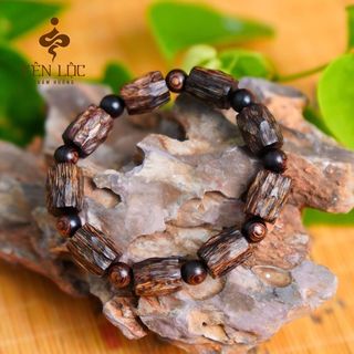 Vòng Tay Trầm Hương Kiểu Dáng Trúc Thô - Trầm Hương Sánh Chìm - Trầm Hương Yên Lộc