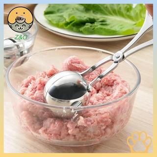 [Z & O] Quả bóng cơm, Quả bóng kem Khuôn thịt viên bằng thép không gỉ có lỗ Bạc Dụng cụ nhà bếp Dụng cụ nhà bếp Muỗng thịt viên Máy làm thịt viên.