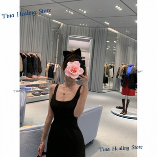 Đầm hai dây hở lưng phong cách Hàn Quốc mới mùa hè, thanh lịch và quyến rũ, váy ngắn tôn dáng