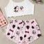 K Dệt Kim Camisole Hoa Văn Khác Nhau In Hình Thoải Mái Mỏng Phong Cách Bộ Đồ Ngủ Nhà Nữ 5.12