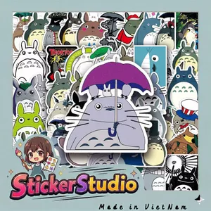 Set Sticker Bé gấu totoro Ghibli Chống Nước Dán Laptop Vali Mũ Bảo Hiểm Sổ Tay