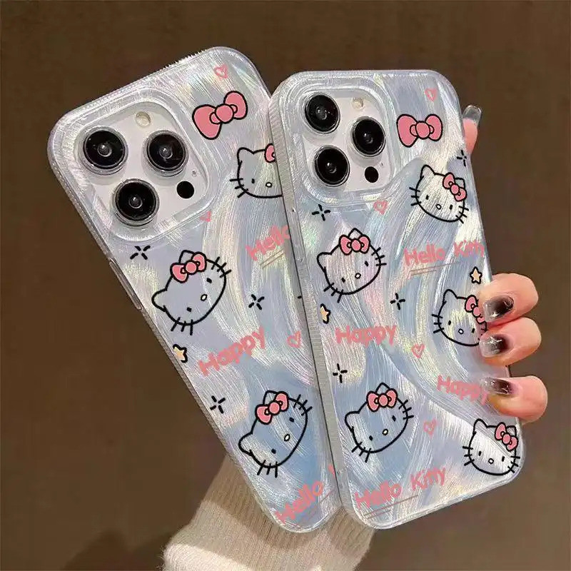 Ốp lưng phong cách dễ thương Kitty laser, cho giới trẻ yêu thích Bảo Vệ Camera Cấp iPhone 17/16/15/14/13/12/11/X/XS Max