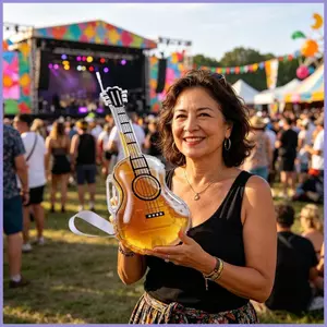 Bình Đựng Rượu 2500ml Ngộ nghĩnh Hình Đàn Guitar Có Dây Đeo Ống Hút Đảng Đồ Uống Hộp Đựng Đồ Uống Cho Bourbon mueadsyvn