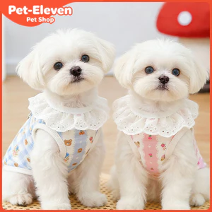 Sợi Cotton Xuân Hè Thú Cưng Ren Áo Thoáng Khí Mỏng Phong Cách Chó Mèo Quần Áo Thú Cưng Nhà Quần Áo Teddy Bichon