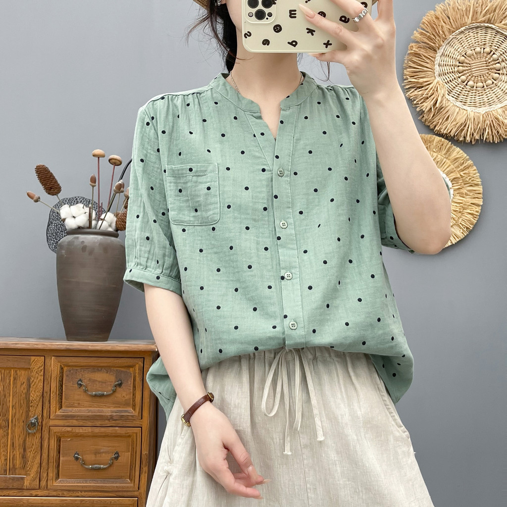 [Hàng có sẵn] Áo sơ mi nữ Cotton cao cấp mềm mại thân thiện với da