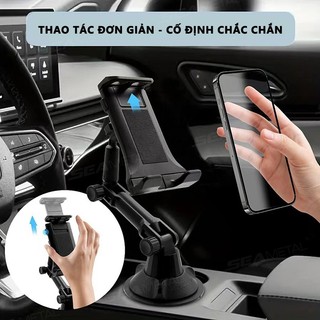 SEAMETAL Giá Đỡ Điện Thoại Máy Tính Bảng Ô Tô Gắn Khay Ly Xoay 360° Điều Chỉnh Được Cho SUV
