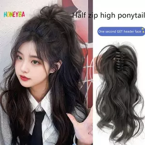 < Honeyba > 35cm Hình Thác Nước Tổng Hợp Tóc Giả Xoăn Móng Vuốt Kẹp Sống Động Như Thật Đuôi Ngựa Cao Lông Tơ Phần Mở Rộng Tóc Để Tăng Dụng Cụ Tạo Kiểu Đẹp