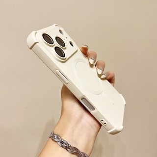 Ốp lưng iPhone chống sốc túi khí 4 góc hỗ trợ sạc từ tính bảo vệ camera liền khối cho iPhone 12 13 14 15 16 17 Pro Max