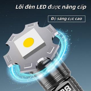 Đèn pin laser trắng màn hình kỹ thuật số, siêu sáng, thời lượng pin dài, đèn pin sửa chữa khẩn cấp đa chức năng ngoài
