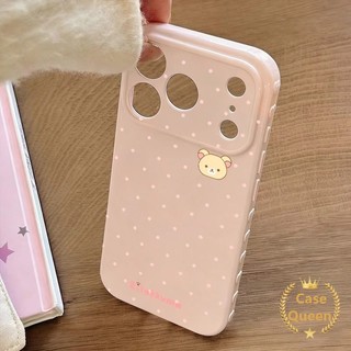 Tương thích với iPhone 17 16 14 15 11 13 Pro Max 7 Plus 12 Pro Max XS Max XR 8 16 Plus X SE 2020 Full Màn Hình Màu Chấm Bi Hoạt Hình Gấu Bong Bóng Trái Tim