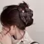 PNPIA- Kẹp tóc kẻ sọc phong cách Hàn Quốc cổ điển lớn dành cho nữ Nơ Barrette Hoàn hảo cho đám cưới và vẻ ngoài hàng ngày