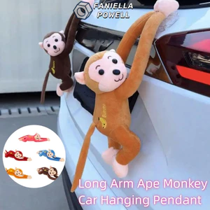 FANIELLAPOWELL Monkey Đồ chơi sang trọng, Phát hành nhanh Sáng tạo Mặt dây chuyền xe hơi Ape cánh tay dài, Treo khỉ Gibbon Xe Accesorios Mặt dây chuyền búp bê khỉ