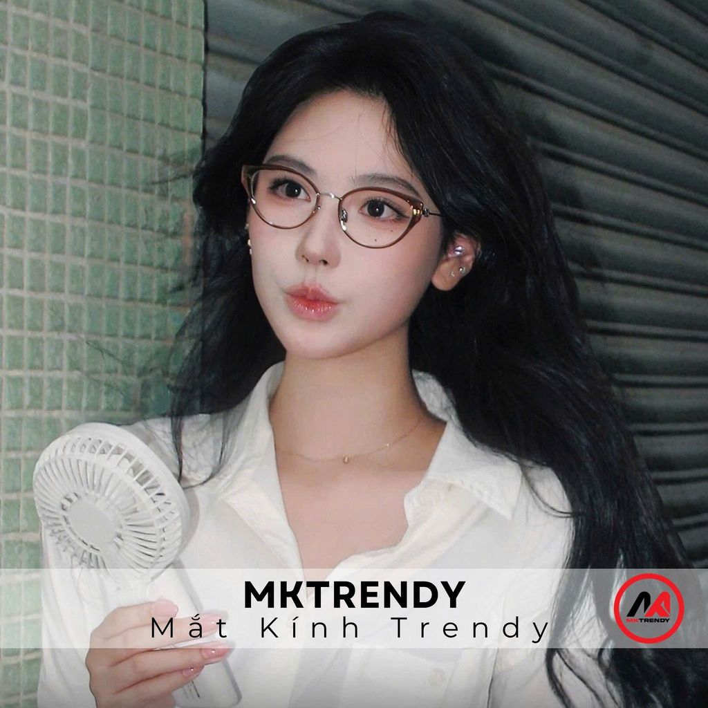 Kính mắt mèo nữ MKTRENDY gọng kim loại chống ánh sáng xanh chống tia UV thời trang K23