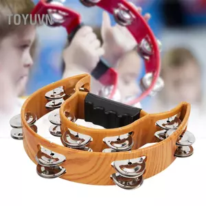 toyuvn Mingzhe Đôi Hàng Chuông Tay Tambourine Kim Loại Jingles Tay Cầm Tiện Dụng Nhạc Cụ Gõ cho Trẻ Em