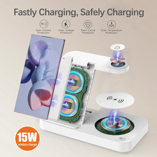 SHEREN Bàn sạc nhanh sạc không dây ba trong một từ tính gấp Wireless Charger For Samsung