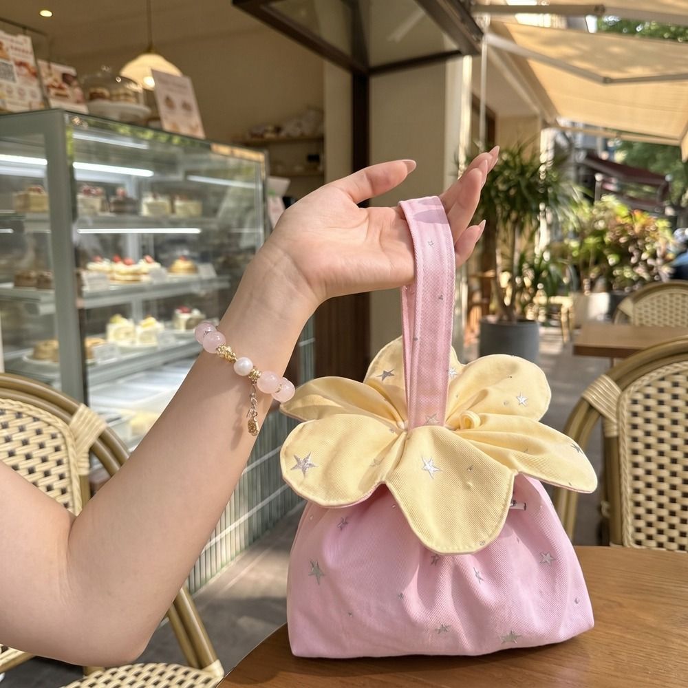 Túi dây rút hoa GOJO, Túi đựng hoa ngôi sao lấp lánh kẻ sọc, Túi đeo vai vải di động dễ thương thông thường Mua sắm