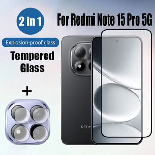 Redmi Note 15 Pro 5G 2 trong 1 HD Kính Cường Lực Bảo Vệ Màn Hình Cho Xiaomi Redmi Note 14 13 4G Có Ống Kính Máy Ảnh Phim