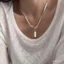 Phiên Bản Hàn Quốc Chữ Cái Tiếng Anh Thời Trang Dây Đen Đeo Vuông Thương Hiệu Mặt Dây Chuyền Vòng Cổ, Nữ Niche Ánh Sáng Phong Cách Sang Trọng Xương Đòn Dây Chuyền