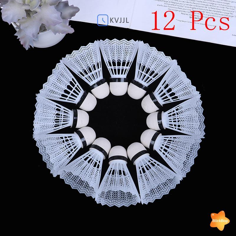 [KvJJL-t] 12 Bóng Cầu Lông Bằng Nhựa Trắng Shuttlecos Thể Thao Huấn Luyện Thể Thao Mới