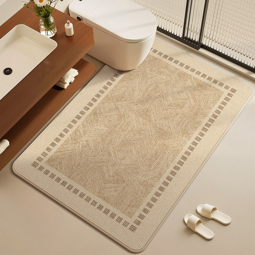 thảm lau chân nhà tắm cao cấp thấm hút nước nhanh khô chống trượt decor phòng vệ sinh thảm chùi chân vintage dày 5mm đẹp