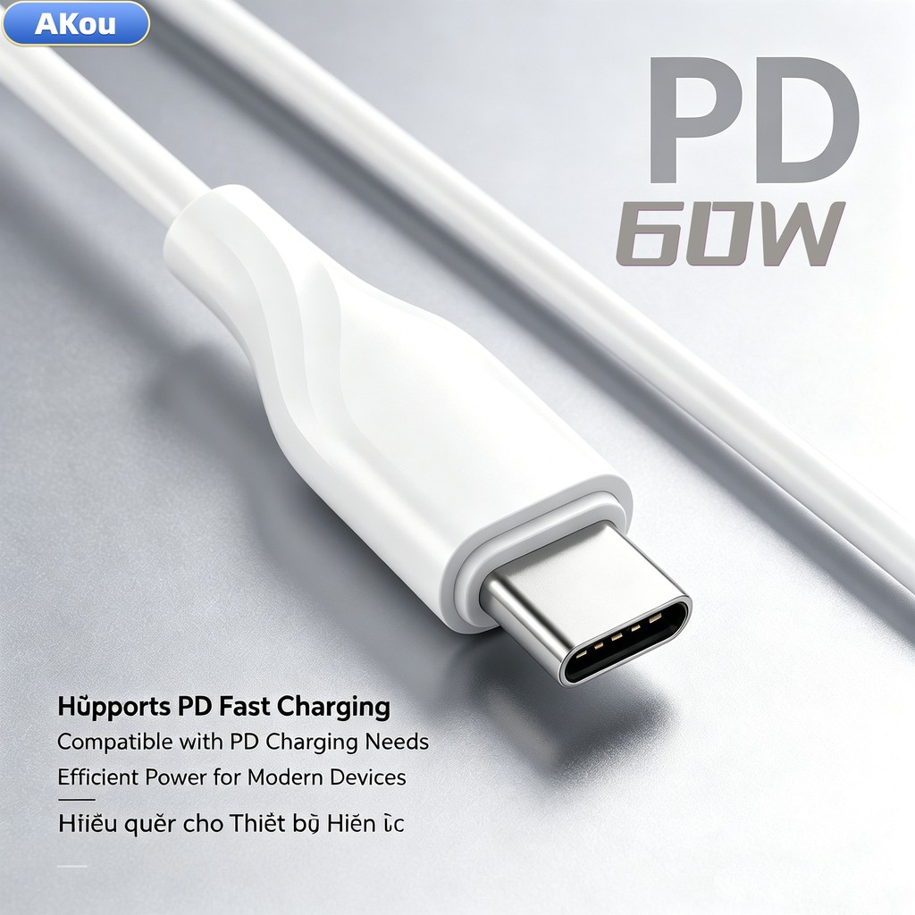 Cáp dữ liệu USB-C sang Type-C 60W cho17 16 151promax 6 7 8plus và Sumsung huawei calbes, sạc nhanh