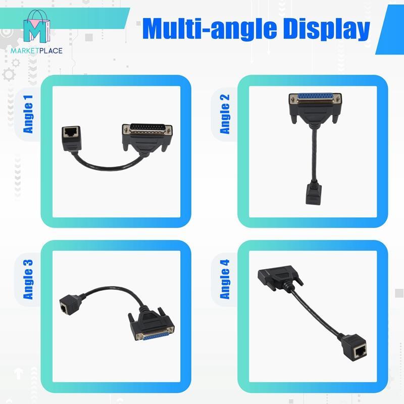 Bộ chuyển đổi dây tín hiệu ILDA sang RJ45- Bộ kết nối nam / nữ DB25 Mạng tương thích cáp LDA sang Ethernet
