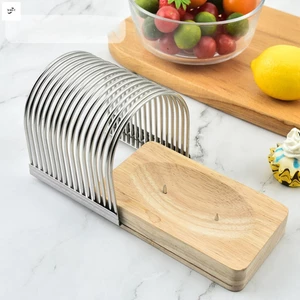Máy thái bánh mì cho bánh mì nướng và bánh Lưỡi thép không gỉ có bảo vệ an toàn Thực phẩm PP Nhựa ép phong cách Dụng cụ cắt để sử dụng trong nhà bếp