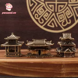 PWSEND Micro Phong Cảnh, Đồng Trung Quốc Kiến Trúc Cổ Đại, Rockery Cổ Pavilion Mô Hình Thu Nhỏ Cây Cảnh Trang Trí Bể Cá