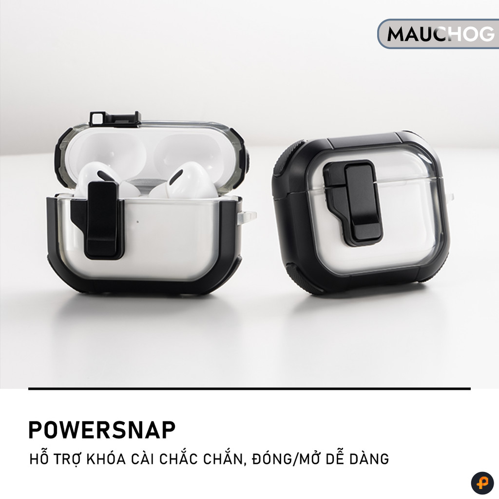 Ốp Trong Suốt Chống Sốc Có Khóa Cài Nam Châm Từ Tính Kèm Móc Treo Cho Airpods Pro 3 2 Airpods 4