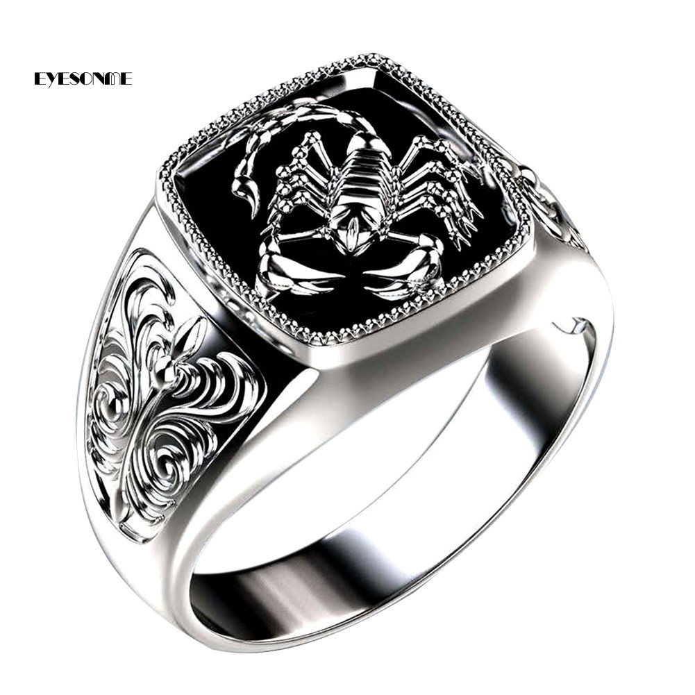 MẮT Nam Bọ Cạp Khắc Hợp Kim Rộng Nhẫn Sinh Nhật Câu Lạc Bộ Trang Sức Tiệc