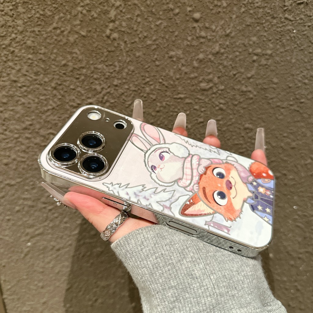 ốp lưng iphone Judy chui lên đầu Nick, đội tai nghe xem tuyết Cho Iphone 17 xs xr 11 12 13 14 15 16 Pro Max Plus