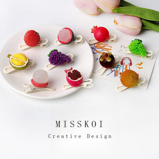 MISMEMO Sáng Tạo Mô Phỏng Trái Cây sầu riêng Kẹp Tóc Nho Lychee Xoàiteen Kẹp Bên Ngộ nghĩnh Sinh Viên Độc Đáo Kẹp Tóc